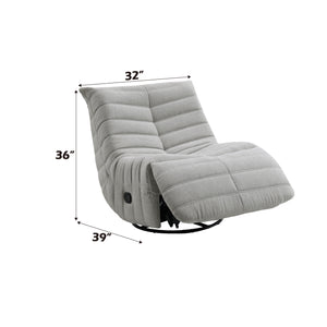 English Elm Talmon Plush Chenille Glider Recliner with 360° Swivel, Manual Recline, Foam Comfort, Low Clearance Oyster grey 37.5 L x 32.7 W x 37 H B2726P245871