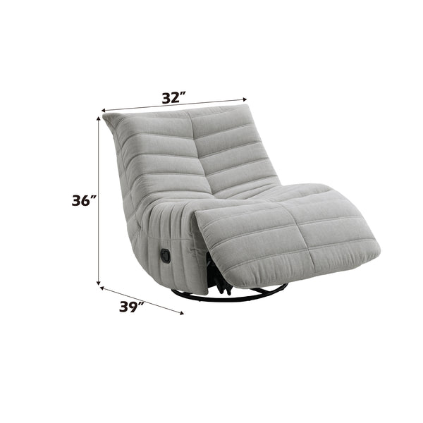 English Elm Talmon Plush Chenille Glider Recliner with 360° Swivel, Manual Recline, Foam Comfort, Low Clearance Oyster grey 37.5 L x 32.7 W x 37 H B2726P245871
