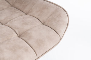 English Elm Mid-Century Modern Tufted Swivel Dining Chairs (Set Of 2) - Beige Faux Leather With Metal Legs T3903P405994