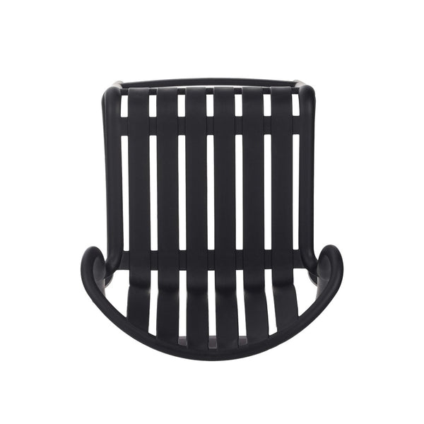 English Elm Outdoor Stackable Armless Barstools Set of 2 Uv Resistant Slat Back Patio Seating Black N780P199452B
