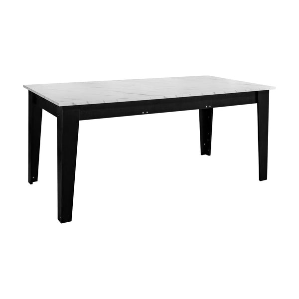 English Elm Dining Table Extendable Woodgrain Melamine Top Seats up to Ten Open Plan Kitchen White Line W331S00209