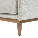 English Elm Haven 83" Flange Arm Oak Wood Sofa, Marled Gray Chenille