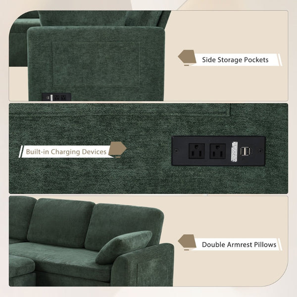 English Elm Swivel Barrel Accent Chair Chenille Tufted Round Club Seat for Living Room Lounge Green N719S002380F