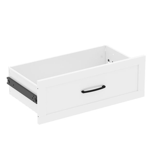 English Elm 9 Drawer Steel Dresser Low Profile White Powder Coated Frame Quiet Glide Bedroom Storage T2398P465982