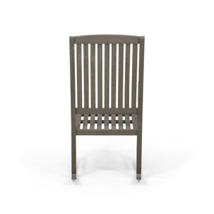 English Elm Christopher Knight Home® - Acacia Outdoor Porch Rocking Chair – Durable Acacia Hardwood, Rustic Slat Design, Smooth Rocking Motion Grey 65490.00GRY
