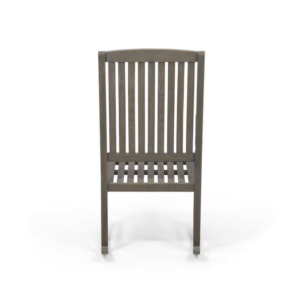 English Elm Christopher Knight Home® - Acacia Outdoor Porch Rocking Chair – Durable Acacia Hardwood, Rustic Slat Design, Smooth Rocking Motion Grey 65490.00GRY
