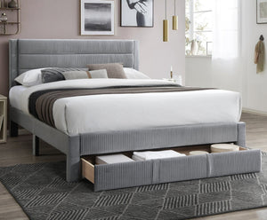 English Elm Luxury Corduroy Platform Bed with Storage Drawer and Channel Tufted Headboard B011P418590