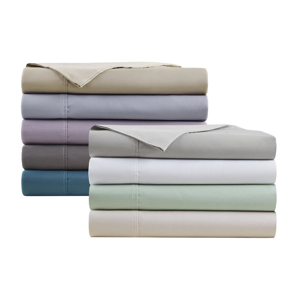 JLA Home Madison Park - Cooling Cotton-Blend 4-Piece Sheet Set with 600TC Sateen, Moisture-Wicking Cooling Tech, OEKO-TEX Purple MP20-8975