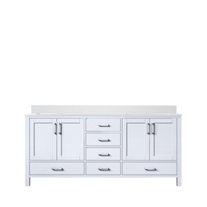 English Elm White Double Bath Vanity With Cultured Marble Top - Elegant 72" Storage Solution For Timeless Style B2731P259098-GIGA
