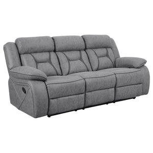 English Elm Bellingham Reclining Sofa with Pillow Top Arms, Pocket-Coil Seating, Grey/Tan Upholstery, Plush Comfort B062P357816