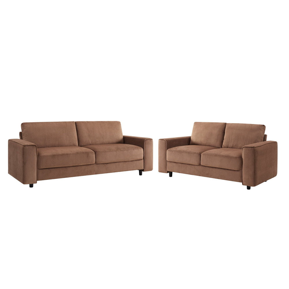 English Elm Modern Minimalist Corduroy Sectional Sofa Set – Soft, Durable Design Perfect For Cozy Living Spaces B347S00008