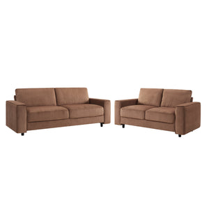 English Elm Modern Minimalist Corduroy Sectional Sofa Set – Soft, Durable Design Perfect For Cozy Living Spaces B347S00008