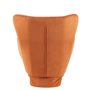 English Elm Furniture Plush 2-in-1 Pet-Friendly Mid Century Modern Accent Chair with Velvet Upholstery, Removable Base and Ergonomic Support for Living Room Orange N843P331163S