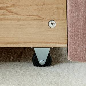 English Elm California King Upholstered Bed Frame - Soft Pink Chenille, Padded Headboard & Hidden Storage Drawers W487P311313