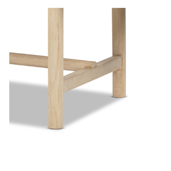 English Elm Milo Oval Reclaimed Pine Dining Table Seats 8 with Cerused Finish Open Stretcher Base B2719P485498