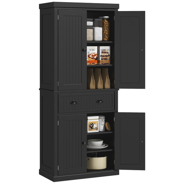 English Elm Homcom 72" Kitchen Pantry - Stylish Freestanding Storage Cabinet With Adjustable Shelves & Drawer W2225S00055