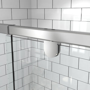 English Elm 54" Pivot Shower Door Clear Tempered Glass Chrome Hardware Reversible Alcove Fit W637P184674