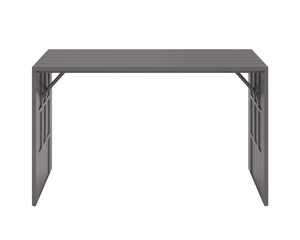 Sunpan Verin Modern Bar Table - Stylish Powder Coated Aluminum for Outdoor Spaces with Waterfall Edge Design Warm Grey