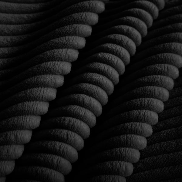 English Elm 3 Seater Deep Seat Corduroy Sofa - Wide, Ultra-Comfortable Modular Couch with 3 Waist Pillows, Black W714S00849