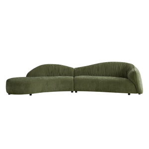 English Elm 145.67'' Stylish Mid-Century Green Sofa With Left-Facing Chaise For Living Room, Bedroom & Office W876S00324