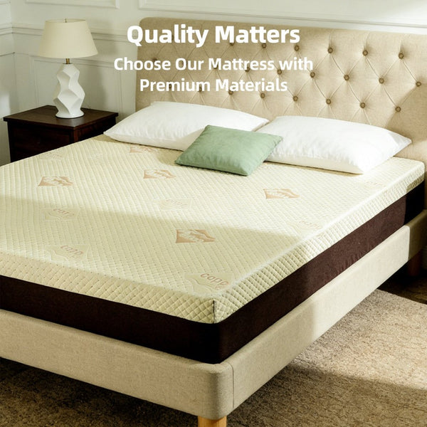 English Elm 12-inch Queen Copper Gel Foam Mattress with 7-zone Support and Cooling Air Layer W5081P394366