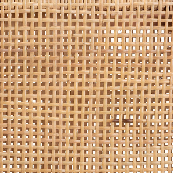English Elm Mid-century Modern Mahogany Wood Counter Stool with Woven Rattan Back Panel B2750P470061