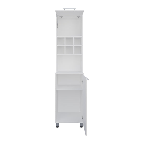 English Elm Kitchen Pantry Modern Engineered Wood Cabinet with 2 Doors, 8 Shelves, 4 Legs for Organized Storage White 46.85 L x 21.65 W x 6.3 H B097P296805