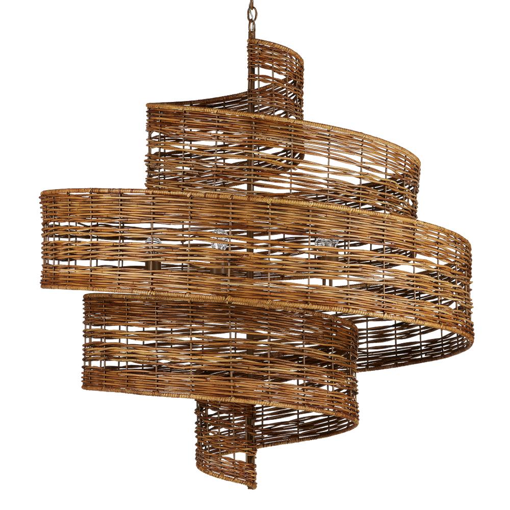Saisei Grande Chandelier - Stunning Rattan & Wrought Iron Design, Inspired by Cosmic Regrowth & Revival