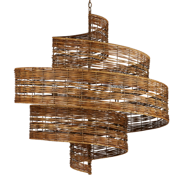 Saisei Grande Chandelier - Stunning Rattan & Wrought Iron Design, Inspired by Cosmic Regrowth & Revival