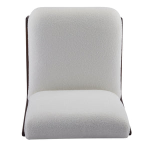 English Elm Scott Living Moda Set of 2 Accent Chairs White Cushion Matte Black Wood Frame Walnut N767P356660W