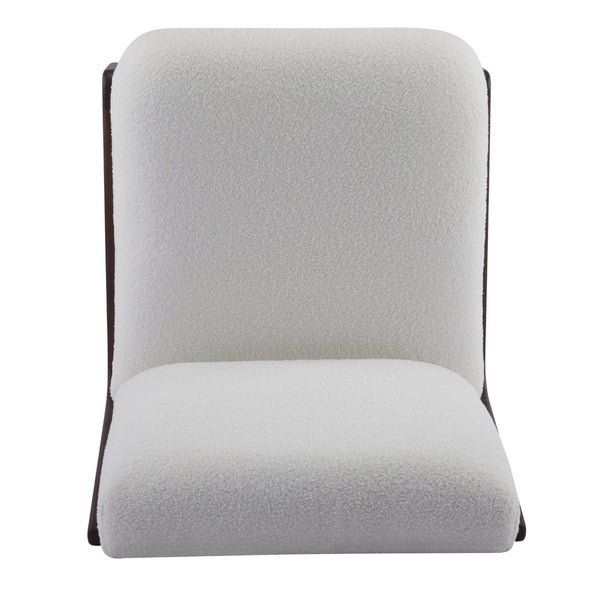 English Elm Scott Living Moda Set of 2 Accent Chairs White Cushion Matte Black Wood Frame Walnut N767P356660W