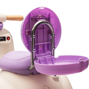 English Elm 12v Kids Electric Tricycle Toddler Ride on Scooter Wooden Handle Parental Remote Control Purple W1578P381425