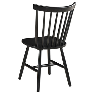 English Elm Hayward Black Wood Dining Side Chair Set of 2 – Farmhouse Spindle Back, Contoured Seat, Cozy Rustic Appeal B062P299917