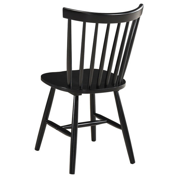 English Elm Hayward Black Wood Dining Side Chair Set of 2 – Farmhouse Spindle Back, Contoured Seat, Cozy Rustic Appeal B062P299917