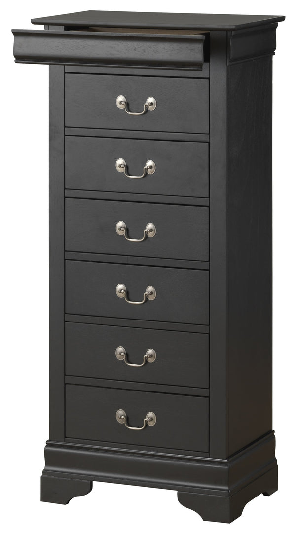 English Elm Elegant Traditional Storage Dresser with Durable Particle Board Construction, 33"H x 60"W x 18"D, Chic Finish, Timeless Appeal Black 53 L x 24 W x 19 H B078108215