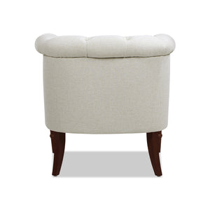 English Elm Jennifer Taylor Home - Katherine Tufted Accent Chair Sand Beige Polyester - Handcrafted Barrel Back, High-Density Foam Comfort B2719P364404