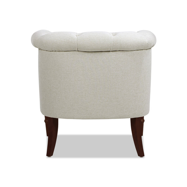 English Elm Jennifer Taylor Home - Katherine Tufted Accent Chair Sand Beige Polyester - Handcrafted Barrel Back, High-Density Foam Comfort B2719P364404