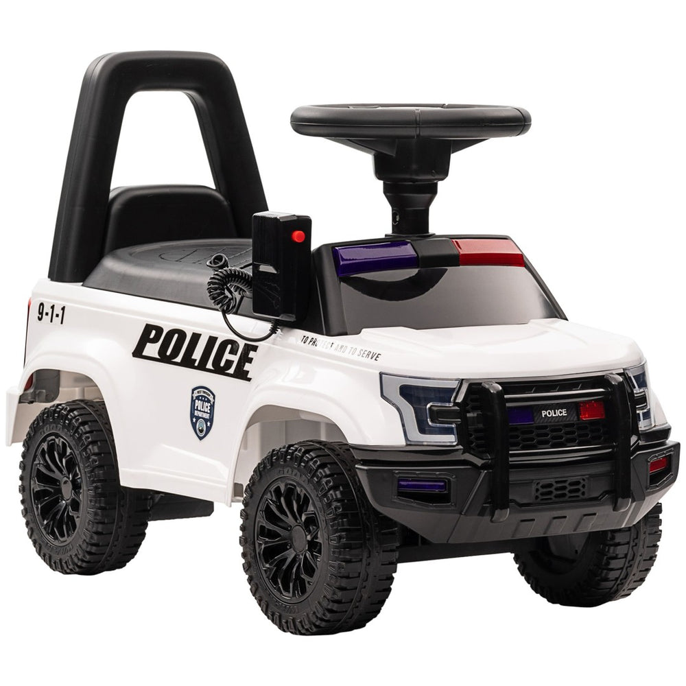 English Elm Aosom Kids Police Truck Ride on with Pa Speaker System and Under Seat Storage W2225P217707
