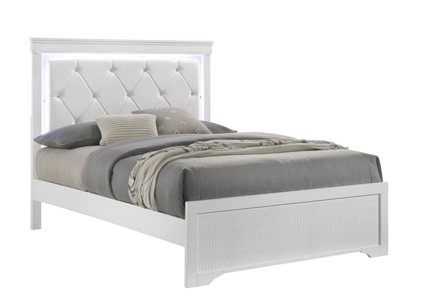English Elm Blaze Modern Upholstered Twin Bed With Led Headboard & Sturdy Wood Frame For Stylish Bedrooms B009S01860