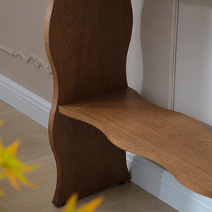 English Elm 47.24" Modern Console Table With White Marble Top & Walnut Wood Veneer - Stylish Entryway Storage Solution W2664P346441