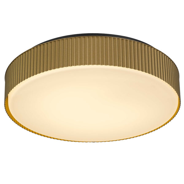 English Elm 13 Inch Matte Led Flush Mount Dimmable Ceiling Light for Bedroom Hall or Kitchen Antique Brass B370P421876