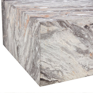 English Elm 39.3*23.6*12 Grey Stone Pattern Coffee Table - MDF Luxury Finish, Ready-to-Use Accent for Modern Homes W1151P242267