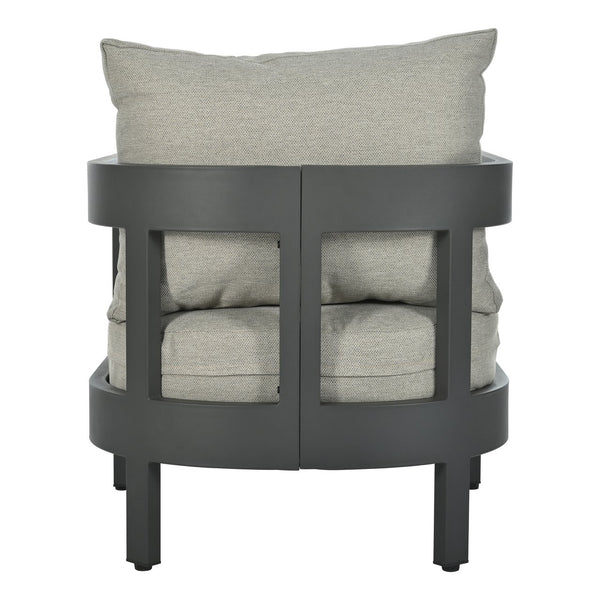 English Elm U_STYLE Outdoor Patio Seating Set with Durable Iron Frame, Plastic Wood Table, Thick Cushions for Comfort Light Gray WY000442AAA