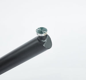 English Elm Black Glass Dining Table with Metal Legs — Modern Space-Saving 110x110x75cm Stable Easy-Clean Table W234P311863