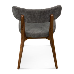 English Elm Modern Modern Midcentury Walnut Dining Chair with Charcoal Grey Fabric Upholstery, Solid Wood Comfort Design B353P380272