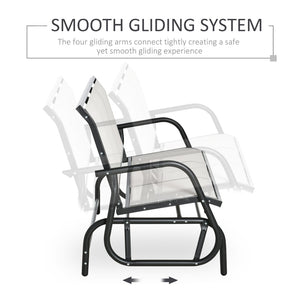 English Elm Outsunny 3 Seat Outdoor Glider Bench Powder Coated Metal Frame Mesh Porch Swing W2225P174334