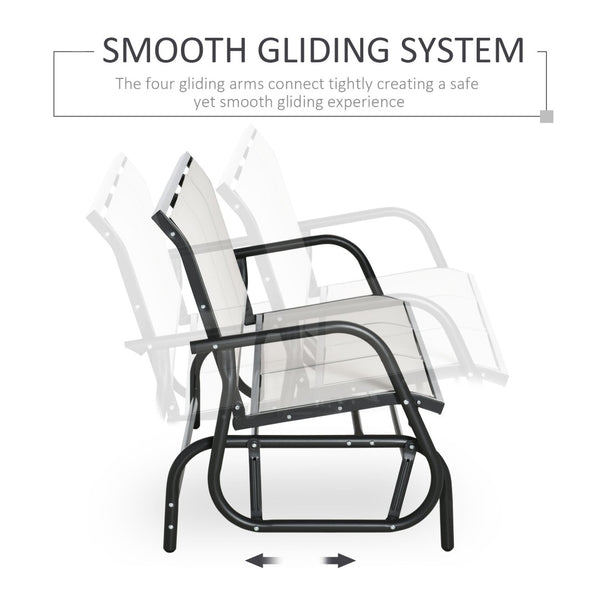 English Elm Outsunny 3 Seat Outdoor Glider Bench Powder Coated Metal Frame Mesh Porch Swing W2225P174334