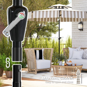 English Elm Outsunny 8.6 Ft Vented Patio Market Umbrella with Crank Tilt and Upf 30 Protection W2225P485589