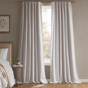 English Elm 2-pk 52x95 Total Blackout Curtain Panels Noise Reducing Embossed Bedroom Set White B035P496616