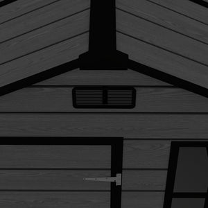 English Elm Campcraft Resin Storage Shed 6x6 Ft Polypropylene Waterproof Outdoor Wood Grain W1598S00029